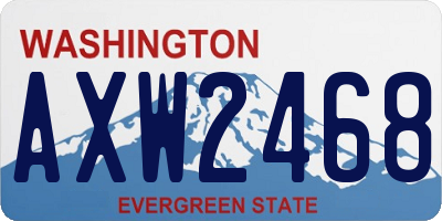 WA license plate AXW2468