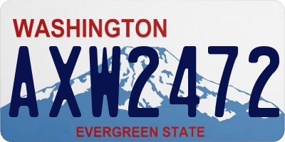 WA license plate AXW2472