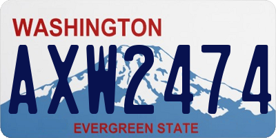 WA license plate AXW2474