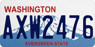 WA license plate AXW2476