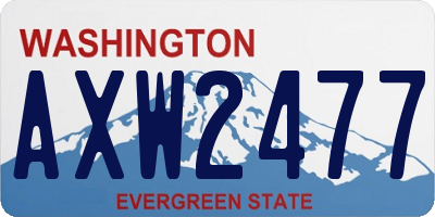 WA license plate AXW2477