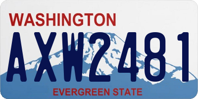 WA license plate AXW2481