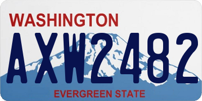 WA license plate AXW2482