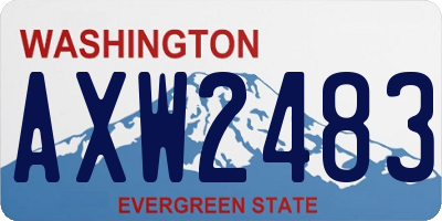 WA license plate AXW2483
