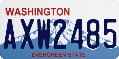 WA license plate AXW2485