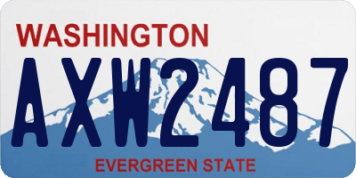 WA license plate AXW2487