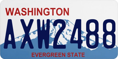 WA license plate AXW2488