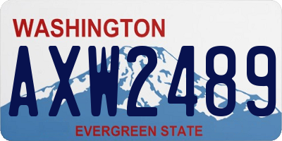 WA license plate AXW2489