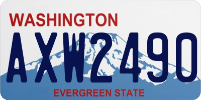 WA license plate AXW2490