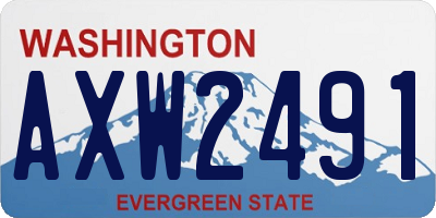 WA license plate AXW2491