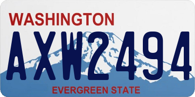 WA license plate AXW2494