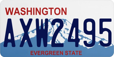 WA license plate AXW2495