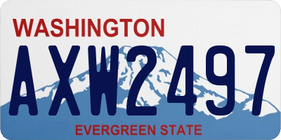 WA license plate AXW2497