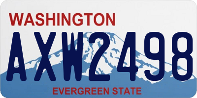 WA license plate AXW2498