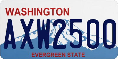 WA license plate AXW2500