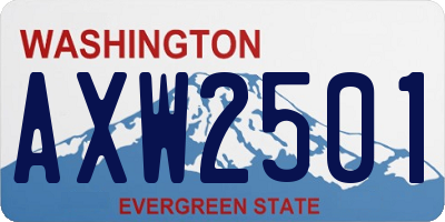 WA license plate AXW2501