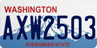 WA license plate AXW2503