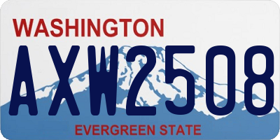 WA license plate AXW2508
