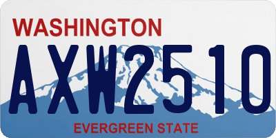 WA license plate AXW2510