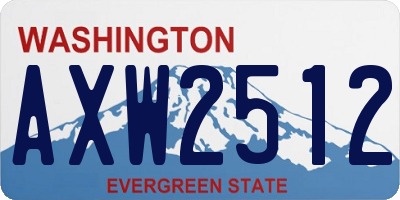 WA license plate AXW2512