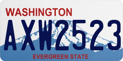WA license plate AXW2523