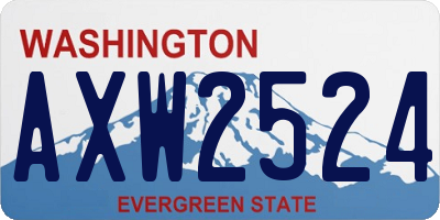 WA license plate AXW2524