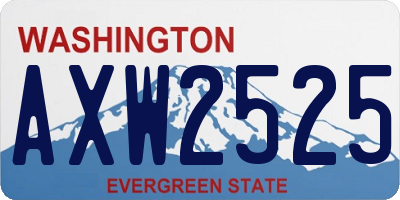 WA license plate AXW2525