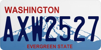WA license plate AXW2527