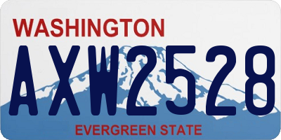 WA license plate AXW2528