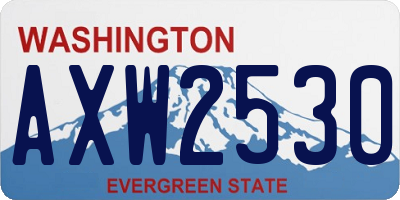 WA license plate AXW2530