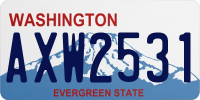 WA license plate AXW2531