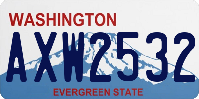 WA license plate AXW2532