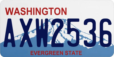 WA license plate AXW2536