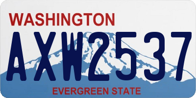 WA license plate AXW2537