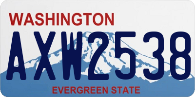 WA license plate AXW2538