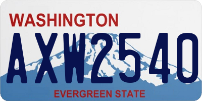 WA license plate AXW2540