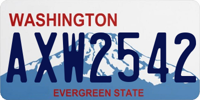 WA license plate AXW2542
