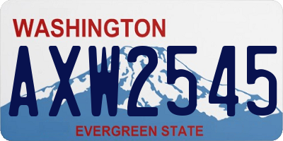 WA license plate AXW2545
