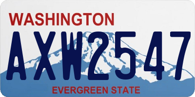 WA license plate AXW2547