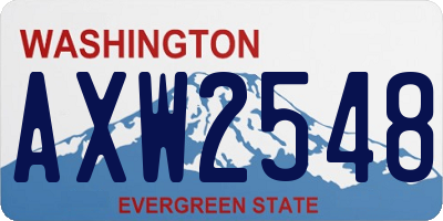 WA license plate AXW2548