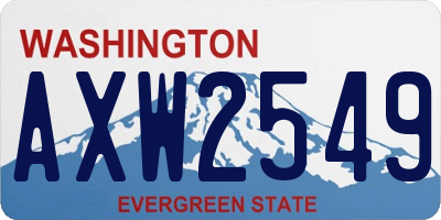 WA license plate AXW2549