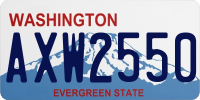 WA license plate AXW2550