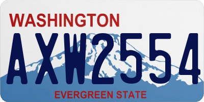 WA license plate AXW2554