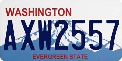 WA license plate AXW2557