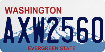 WA license plate AXW2560