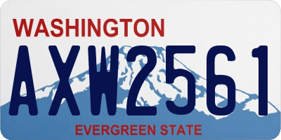 WA license plate AXW2561