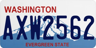 WA license plate AXW2562