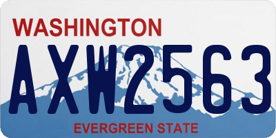 WA license plate AXW2563