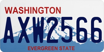 WA license plate AXW2566