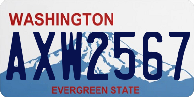 WA license plate AXW2567